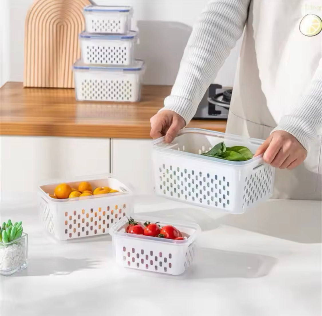 3Pcs Food Storage Containers with Lids, Fridge Container Box With Lid, Multifunctional Kitchen Accessories 3Pcs Food Storage Containers with Lids, Fridge Container Box With Lid, Multifunctional Kitchen Accessories